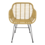 Tuinstoelen Moda nature, wicker, lengte 56 cm, breedte 65 cm, hoogte 82 cm.