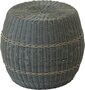 Poef Laos wicker groen ø46x40cm